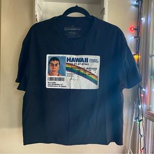 superbad mclovin hand cut crop tshirt